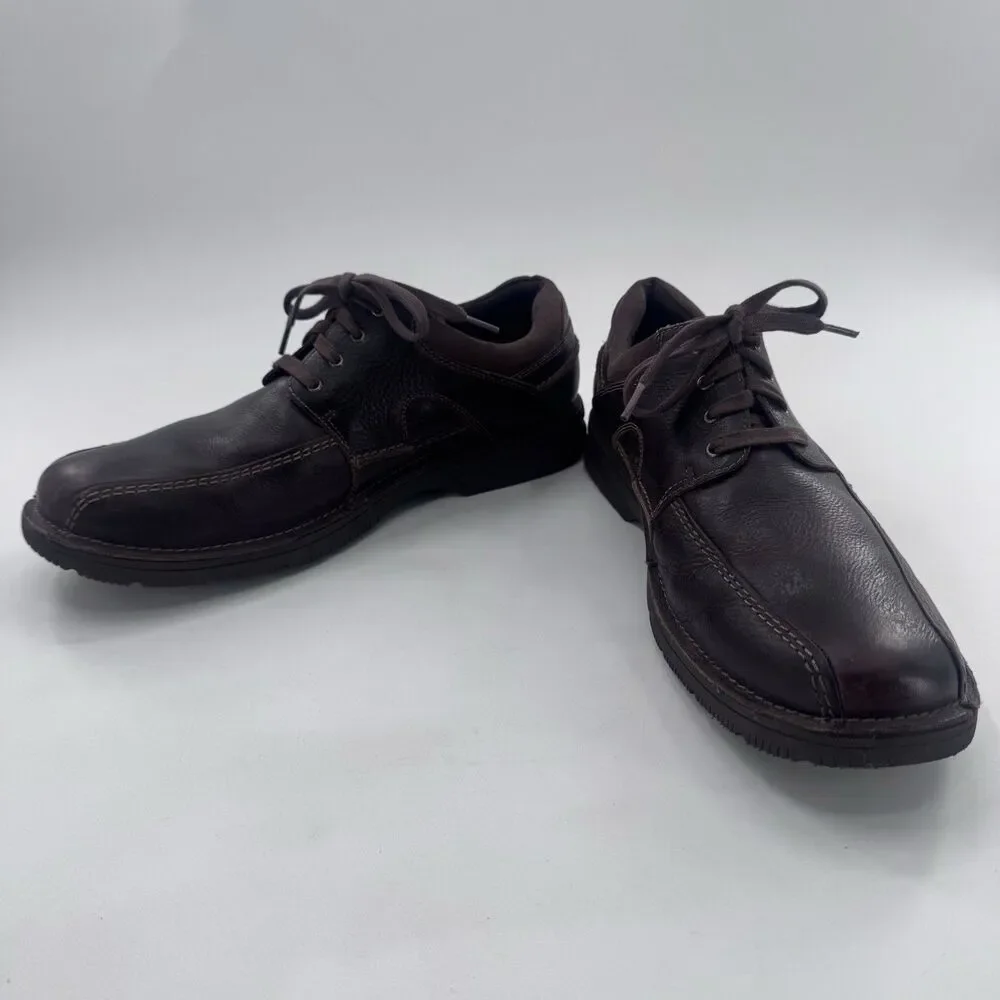 Clarks Leather Lace Up Bicycle Toe Comfort Shoe Mens Size 14 Fast Shipping
